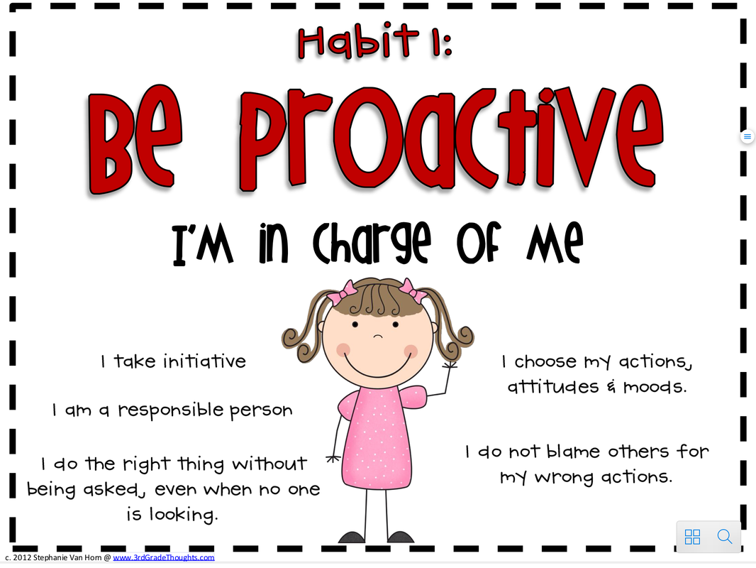 Habit 1 Be Proactive Mrs Young #39 s Grade ONEderful
